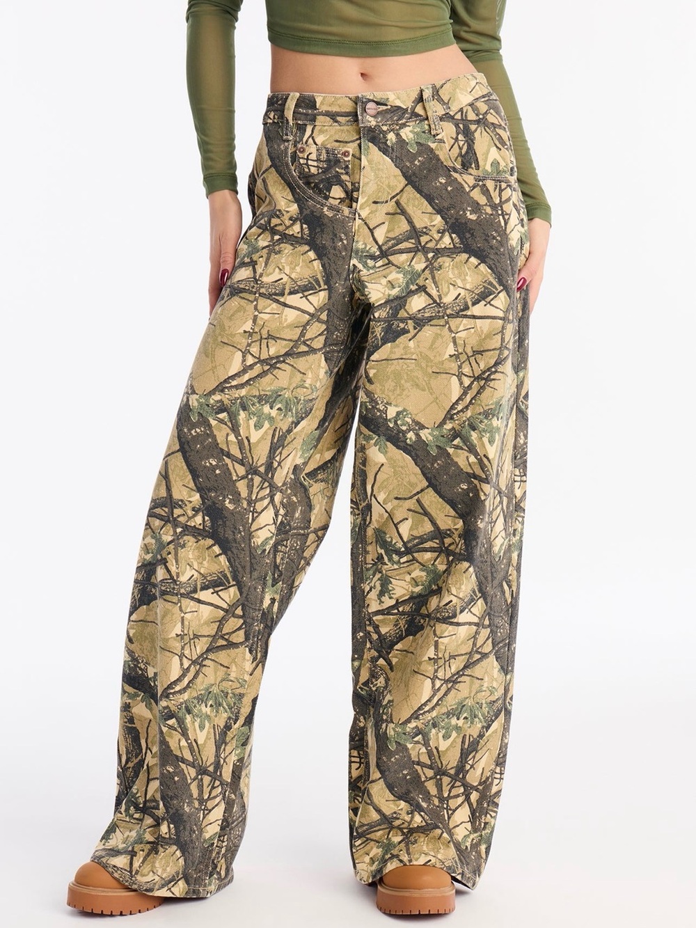 Camo Hunting Print Denim Jeans